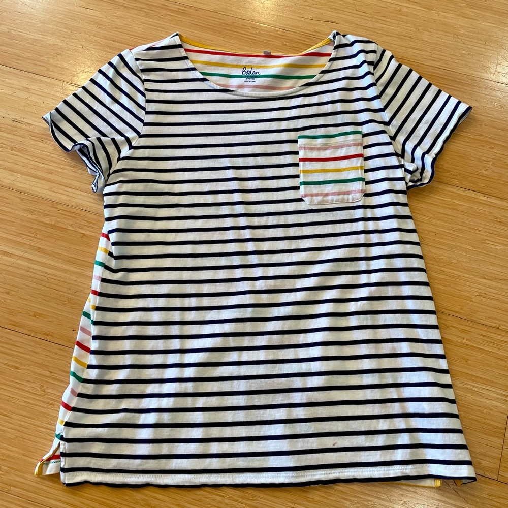 Boden Striped Breton Tee Size 14